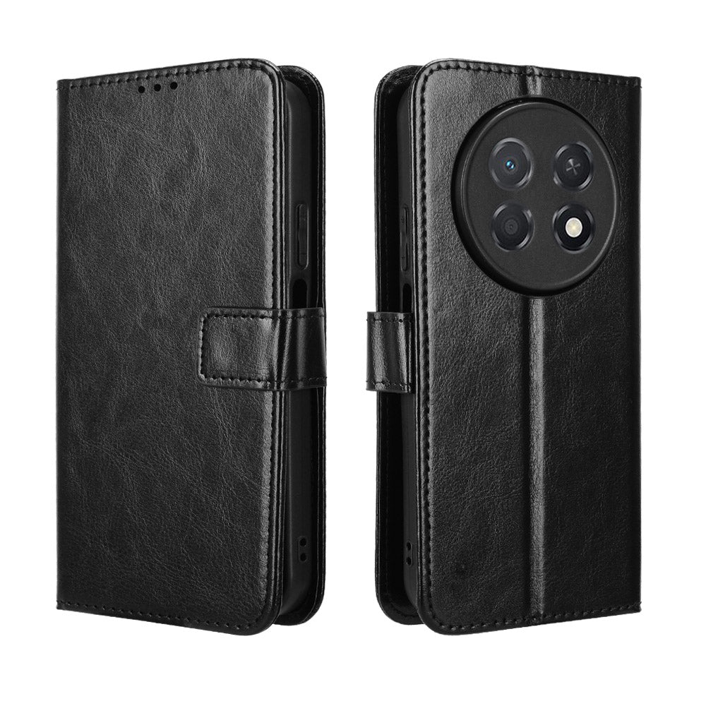 For Huawei Enjoy 90 Pro Max / Huawei nova 15 Max PU Leather Case with Strap Crazy Horse Texture Phone Wallet Cover