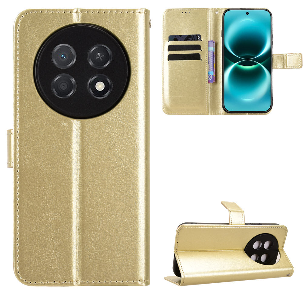 For Huawei Enjoy 90 Pro Max / Huawei nova 15 Max PU Leather Case with Strap Crazy Horse Texture Phone Wallet Cover