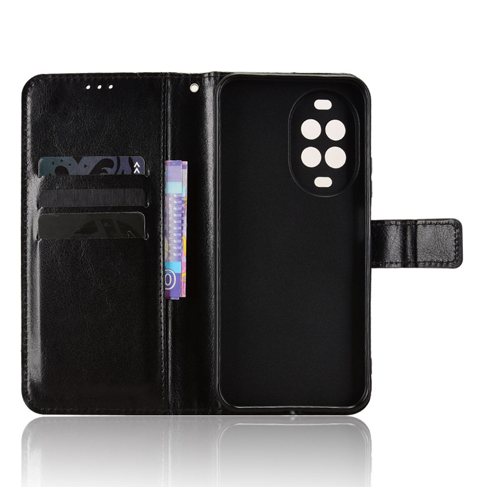 For Huawei nova 16z 5G PU Leather Case with Strap Crazy Horse Texture Phone Wallet Cover