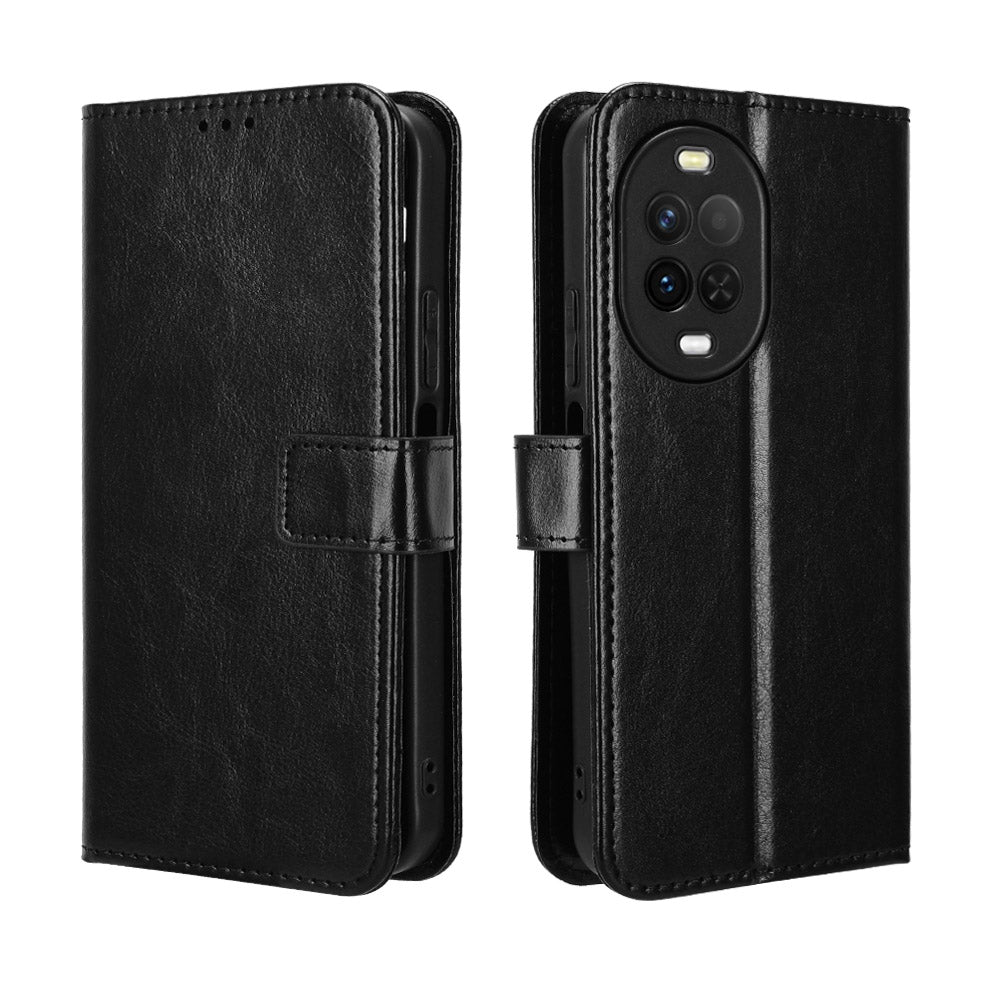 For Huawei nova 16z 5G PU Leather Case with Strap Crazy Horse Texture Phone Wallet Cover