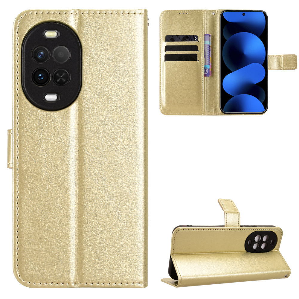 For Huawei nova 16z 5G PU Leather Case with Strap Crazy Horse Texture Phone Wallet Cover