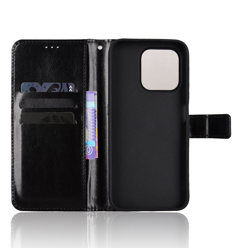 For Honor 600 Smart 5G / X7e Plus 5G PU Leather Case with Strap Crazy Horse Texture Phone Wallet Cover