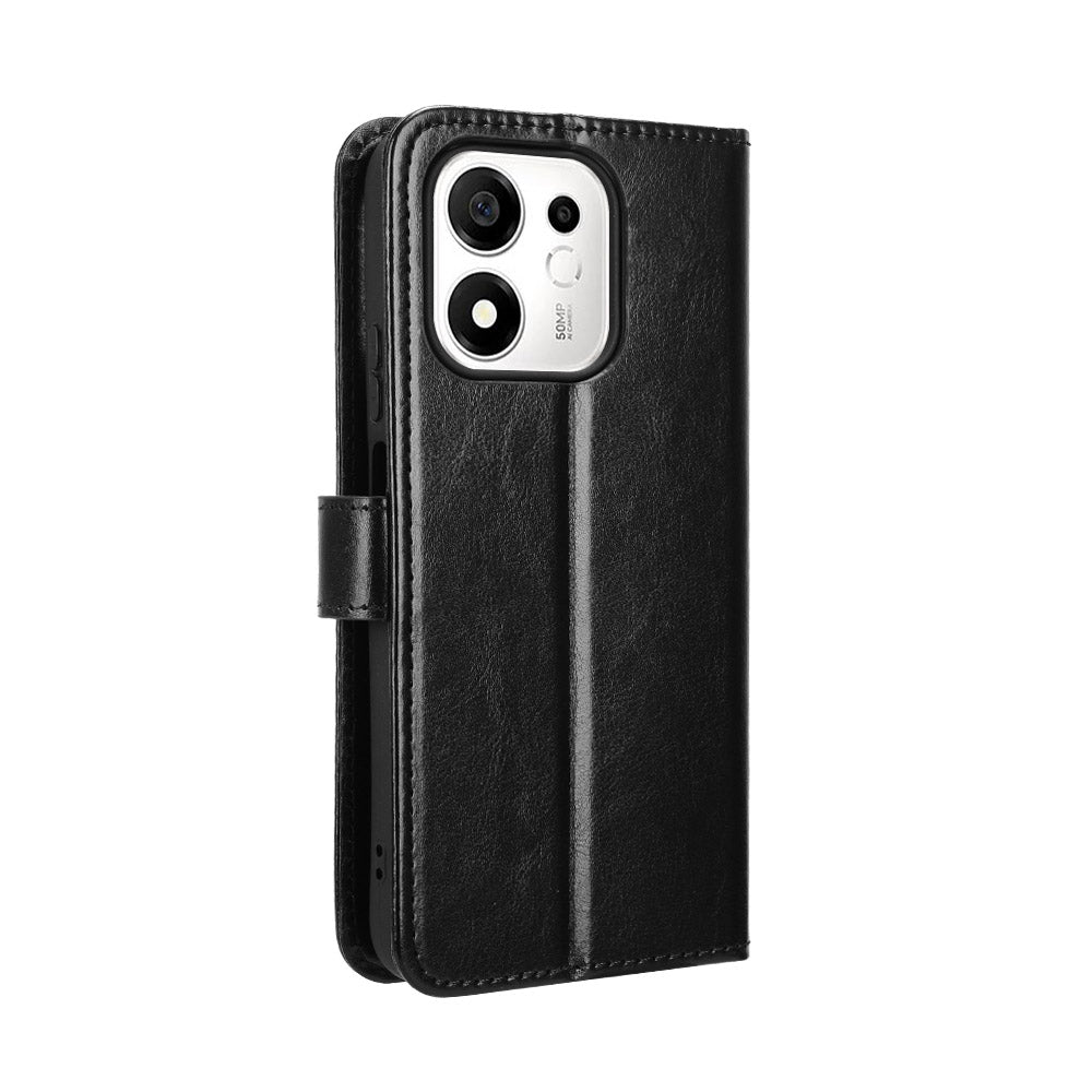 For Honor 600 Smart 5G / X7e Plus 5G PU Leather Case with Strap Crazy Horse Texture Phone Wallet Cover