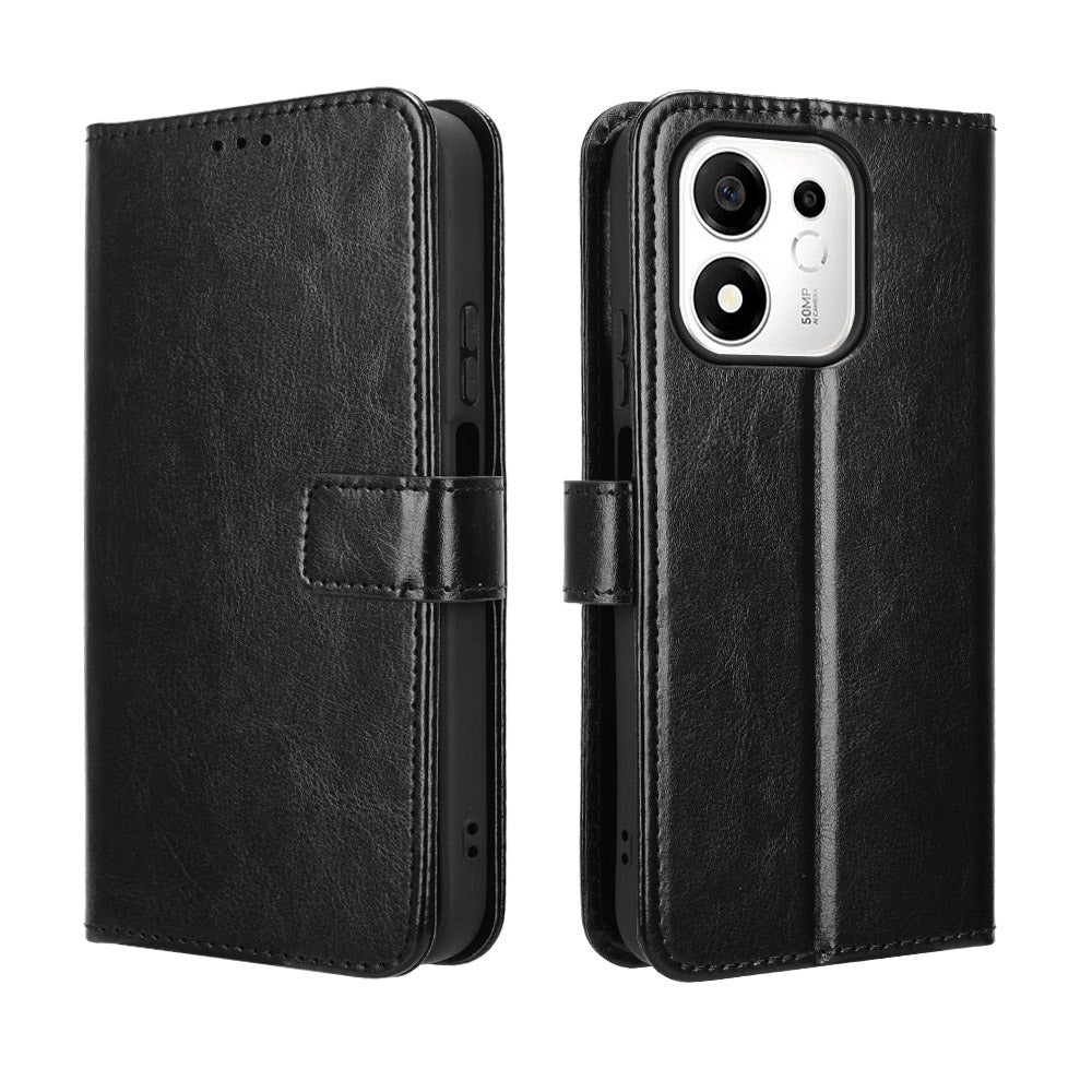 For Honor 600 Smart 5G / X7e Plus 5G PU Leather Case with Strap Crazy Horse Texture Phone Wallet Cover