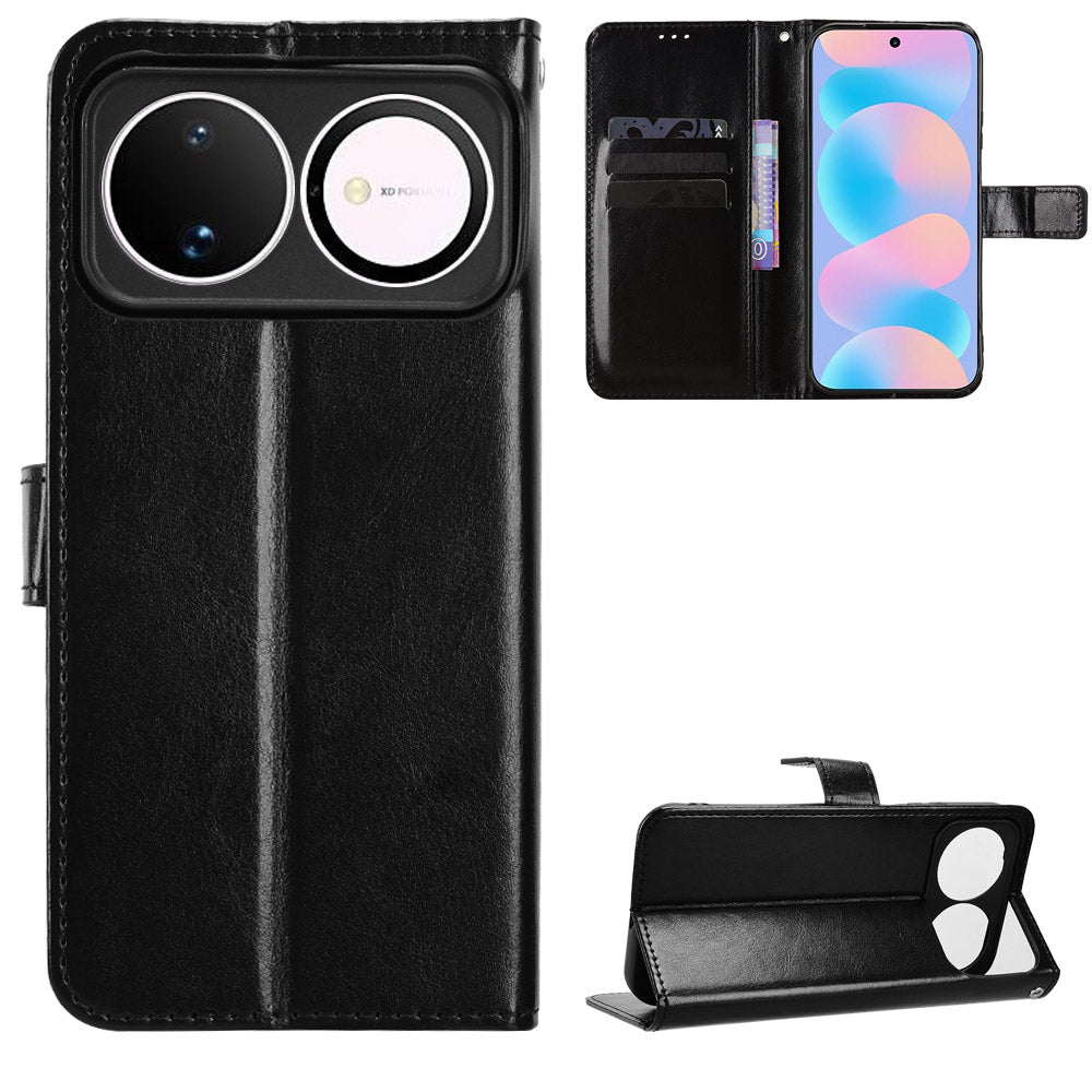 For Huawei nova 16 5G PU Leather Case with Strap Crazy Horse Texture Phone Wallet Cover
