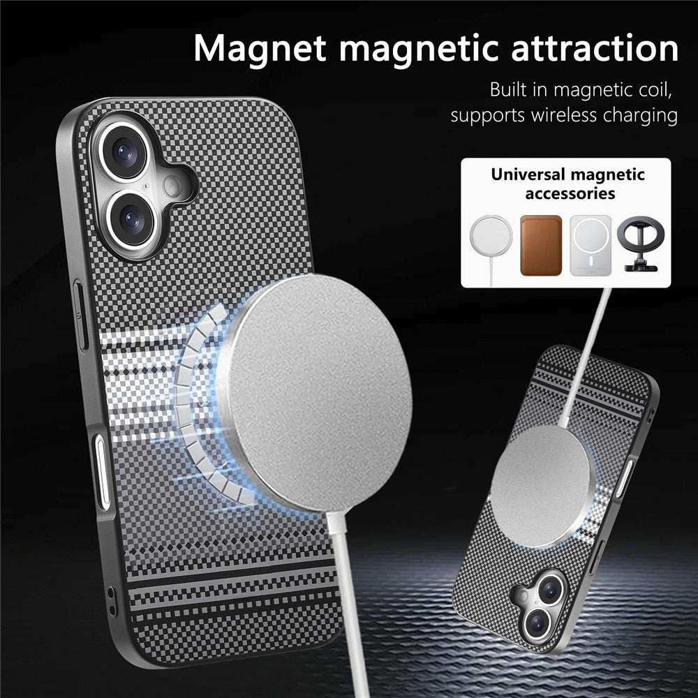 For iPhone 17 Magnetic Case PU Leather + PC + TPU Gradient Phone Cover