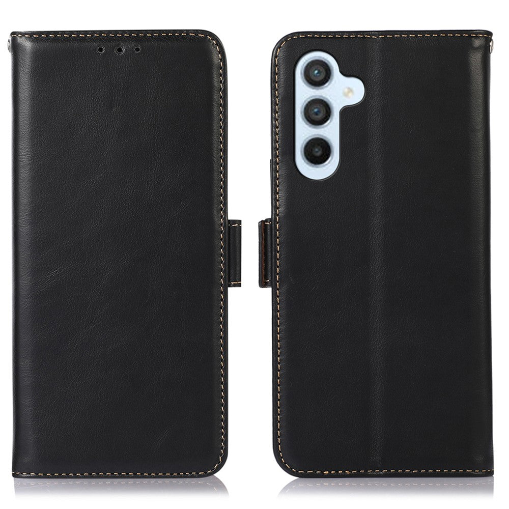 For Samsung Galaxy S26 FE Case RFID Blocking Genuine Cow Leather Wallet Phone Cover