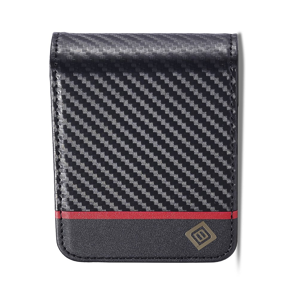 LC.IMEEKE Wallet Case for Samsung Galaxy Z Flip8 Carbon Fiber Texture Leather Phone Cover