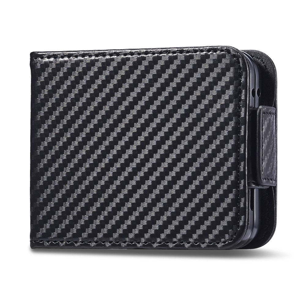 LC.IMEEKE Wallet Case for Samsung Galaxy Z Flip8 Carbon Fiber Texture Leather Phone Cover