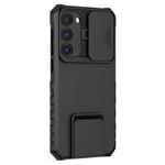 For Samsung Galaxy S23+ Kickstand PC + TPU Phone Case Slide Camera Protector Shockproof Cover