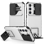 For Samsung Galaxy S23+ Kickstand PC + TPU Phone Case Slide Camera Protector Shockproof Cover