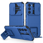 For Samsung Galaxy S23+ Kickstand PC + TPU Phone Case Slide Camera Protector Shockproof Cover