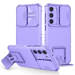For Samsung Galaxy S23+ Kickstand PC + TPU Phone Case Slide Camera Protector Shockproof Cover