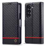 LC.IMEEKE Wallet Case for Samsung Galaxy Z Fold8 Ultra Carbon Fiber Texture Leather Phone Cover