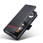 LC.IMEEKE Wallet Case for Samsung Galaxy Z Fold8 Ultra Carbon Fiber Texture Leather Phone Cover