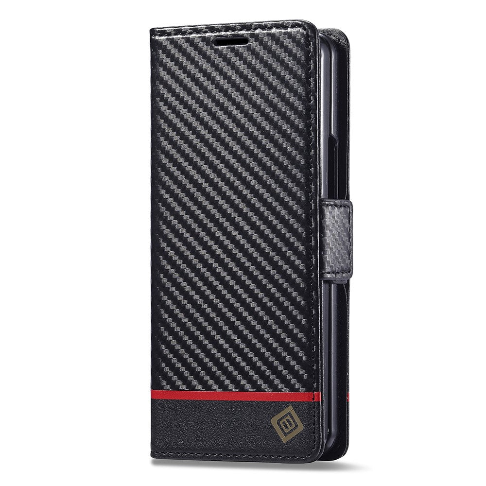 LC.IMEEKE Wallet Case for Samsung Galaxy Z Fold8 Ultra Carbon Fiber Texture Leather Phone Cover