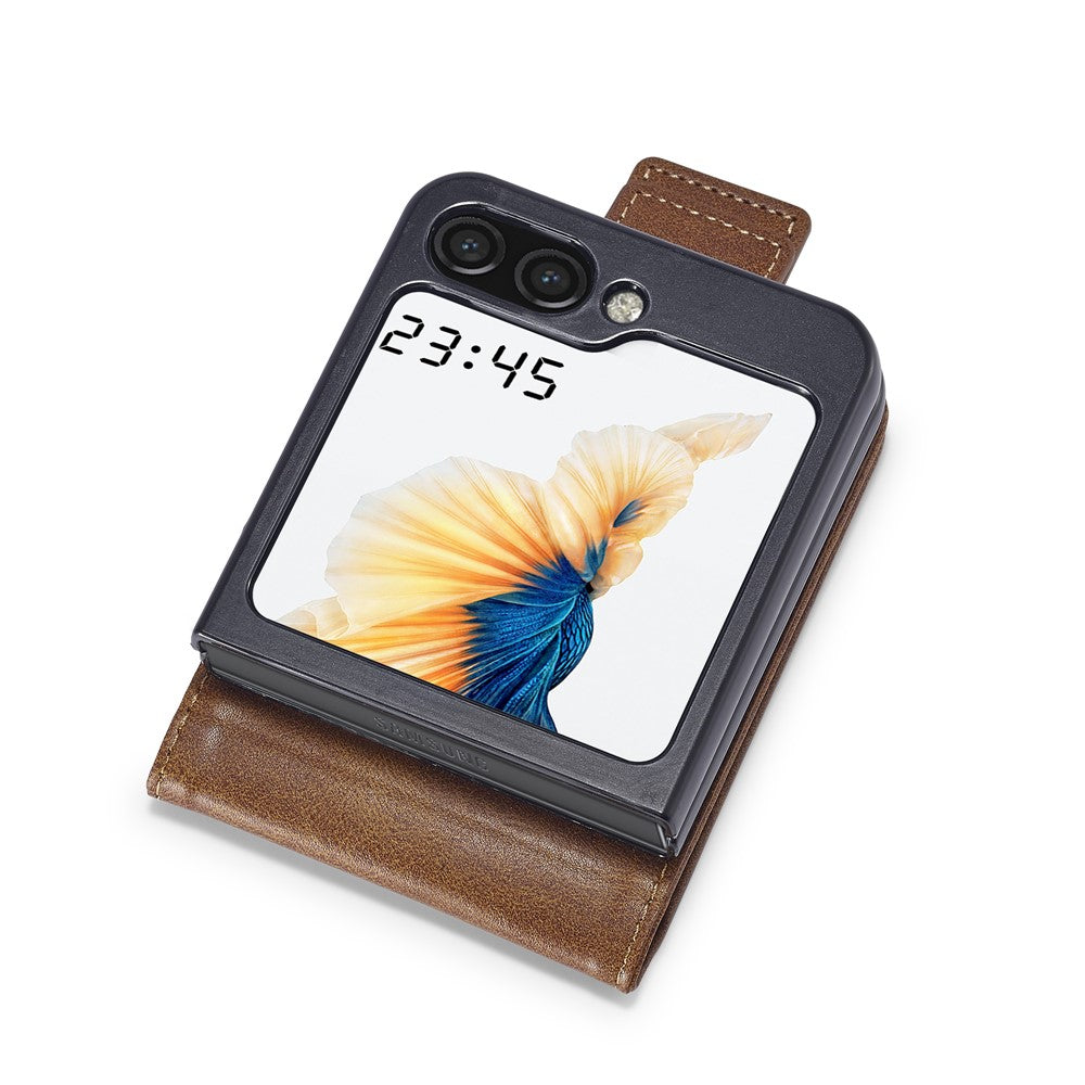 LC.IMEEKE For Samsung Galaxy Z Flip8 Leather Case RFID Blocking Card Slots Phone Cover