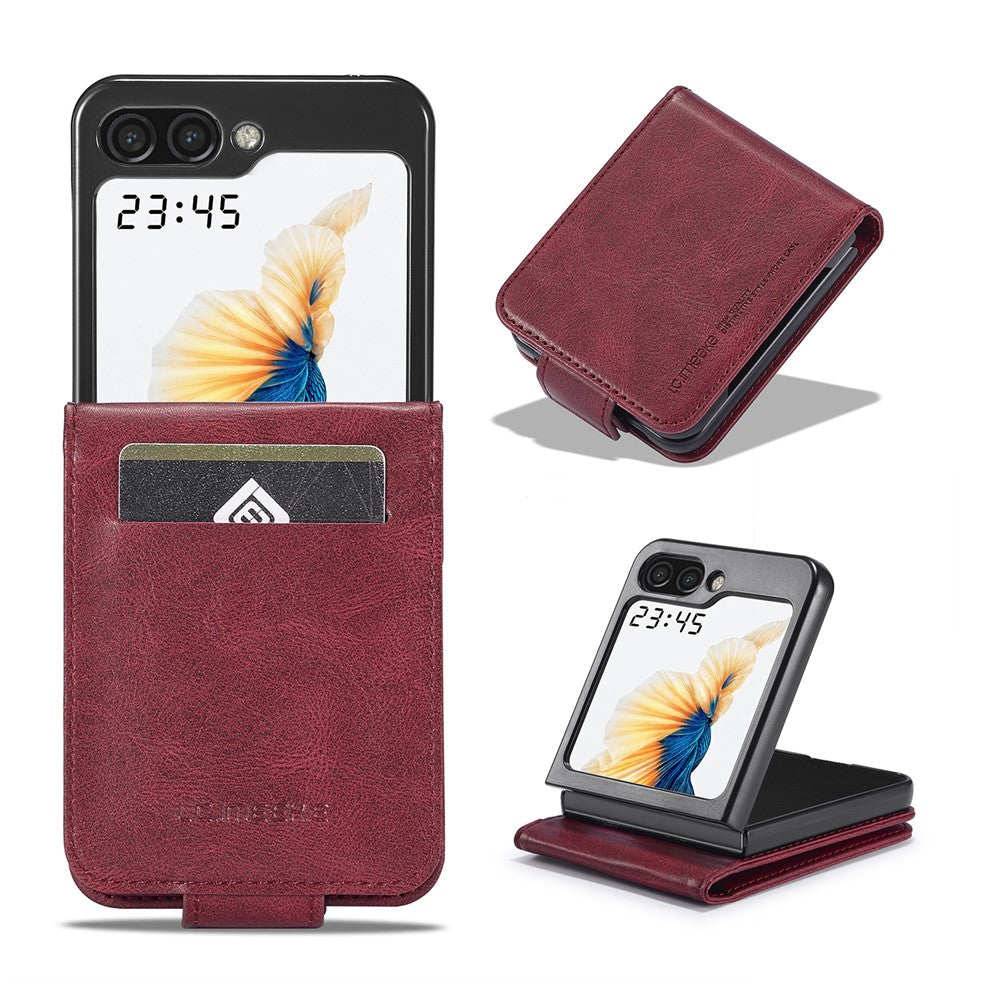 LC.IMEEKE For Samsung Galaxy Z Flip8 Leather Case RFID Blocking Card Slots Phone Cover