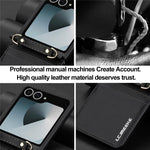 LC.IMEEKE L1 for Samsung Galaxy Z Flip8 Case Leather+PC Phone Cover with Straps Card Slots