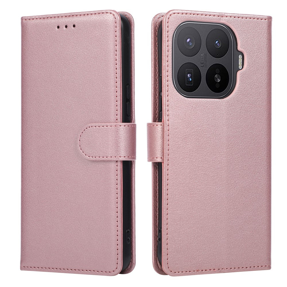 Xiaomi 17T Pro-skal i PU-läder, plånboksfodral med stativ och handledsrem.