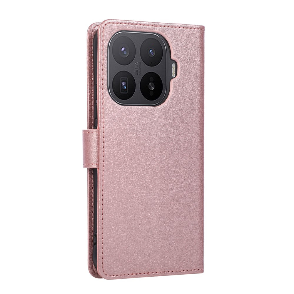 Xiaomi 17T Pro-skal i PU-läder, plånboksfodral med stativ och handledsrem.