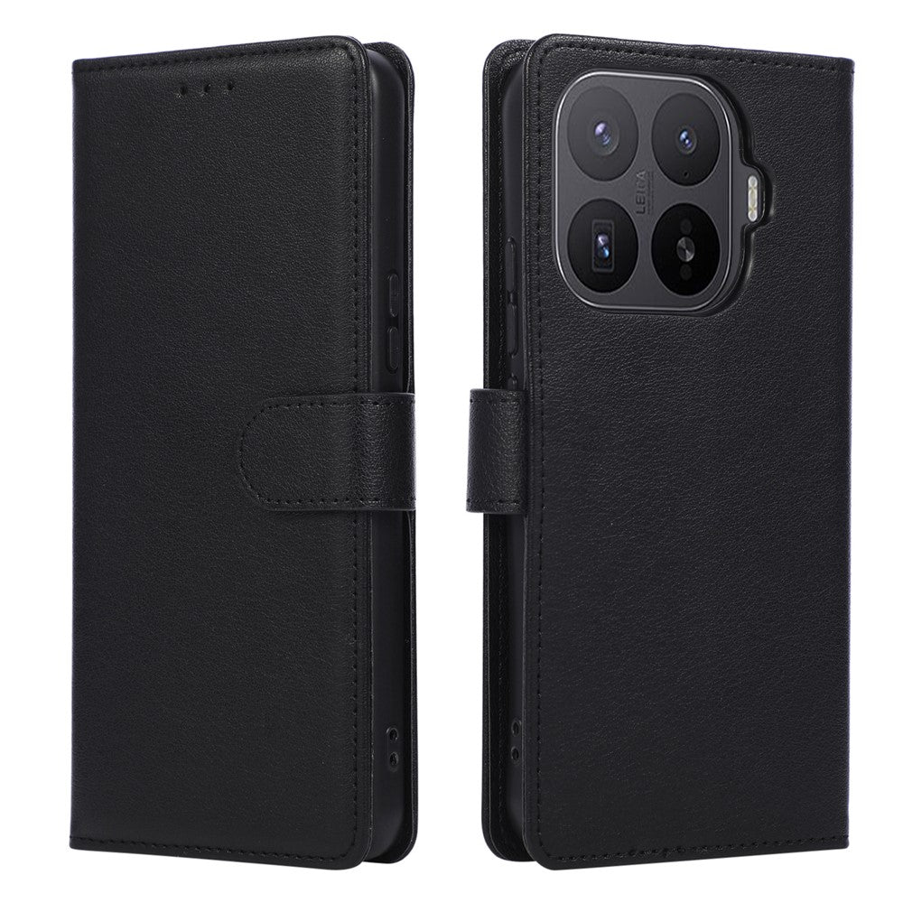 Xiaomi 17T Pro-skal i PU-läder, plånboksfodral med stativ och handledsrem.