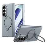 For Samsung Galaxy Z Fold5 5G Case Magnetic Rotating Kickstand Hard PC Phone Cover with Tempered Glass Film
