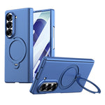 For Samsung Galaxy Z Fold5 5G Case Magnetic Rotating Kickstand Hard PC Phone Cover with Tempered Glass Film