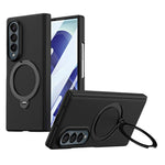 Samsung Galaxy Z Fold4 5G-skal med magnetisk roterbart stativ, hårdt PC-mobilskal med hærdet glasfilm