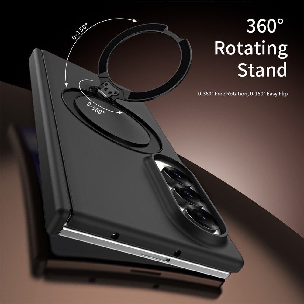 Samsung Galaxy Z Fold4 5G-skal med magnetisk roterbart stativ, hårdt PC-mobilskal med hærdet glasfilm