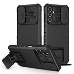 Samsung Galaxy A14 5G / A14 4G-mobilcover med skydeligt kameradæksel i PC + TPU, justerbar støtte og faldsikring