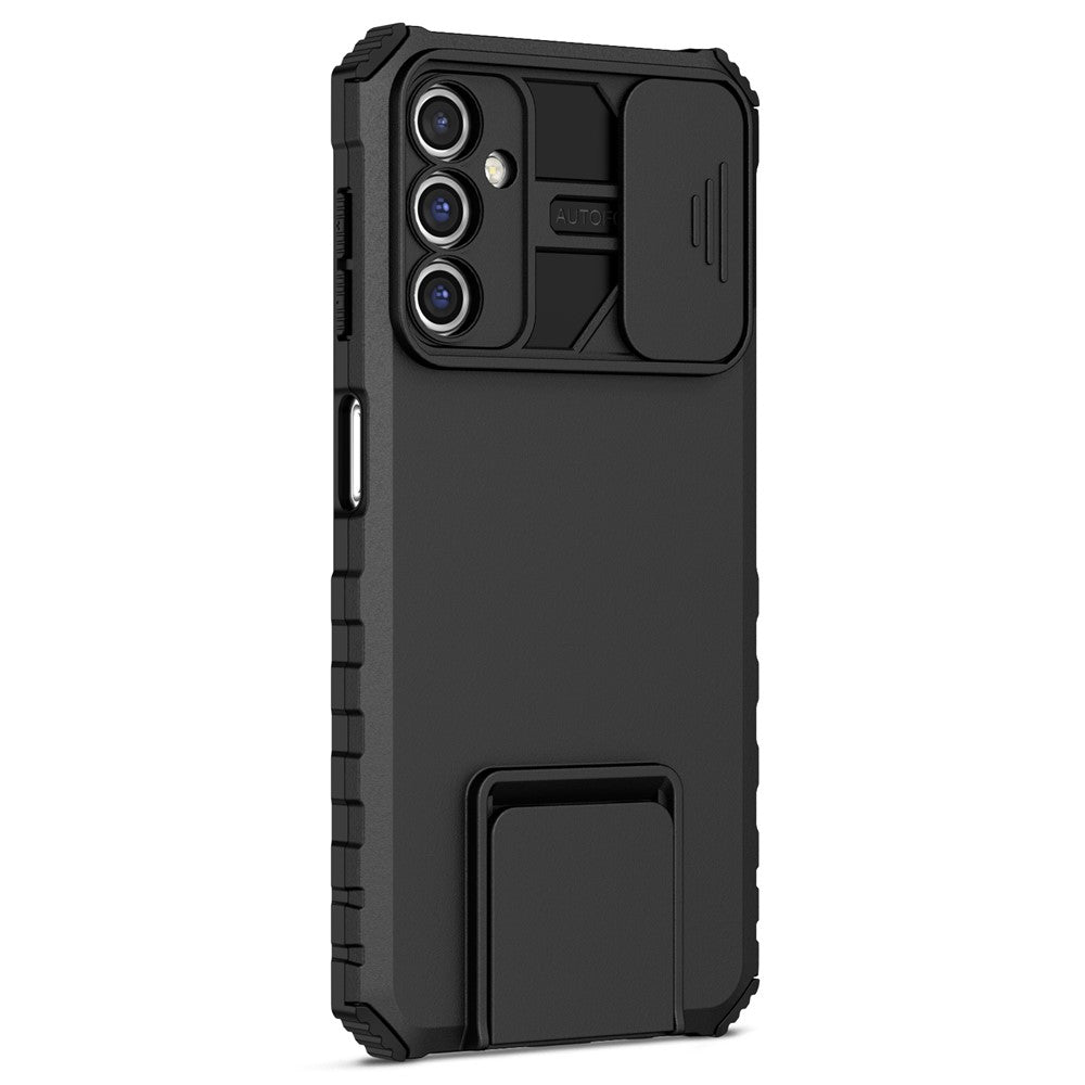 Samsung Galaxy A14 5G / A14 4G-mobilcover med skydeligt kameradæksel i PC + TPU, justerbar støtte og faldsikring