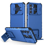 Samsung Galaxy A14 5G / A14 4G-mobilcover med skydeligt kameradæksel i PC + TPU, justerbar støtte og faldsikring