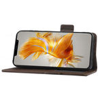 For Huawei Mate 50 Pro 4G Magnetic Phone Cover Litchi Texture Wallet Foldable Stand PU Leather Flip Phone Case with Strap