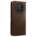 For Huawei Mate 50 Pro 4G Magnetic Phone Cover Litchi Texture Wallet Foldable Stand PU Leather Flip Phone Case with Strap