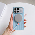 For Xiaomi Redmi K90 Pro Max 5G Magnetic Case Corrugated Texture Hard PC Phone Protective Cover
