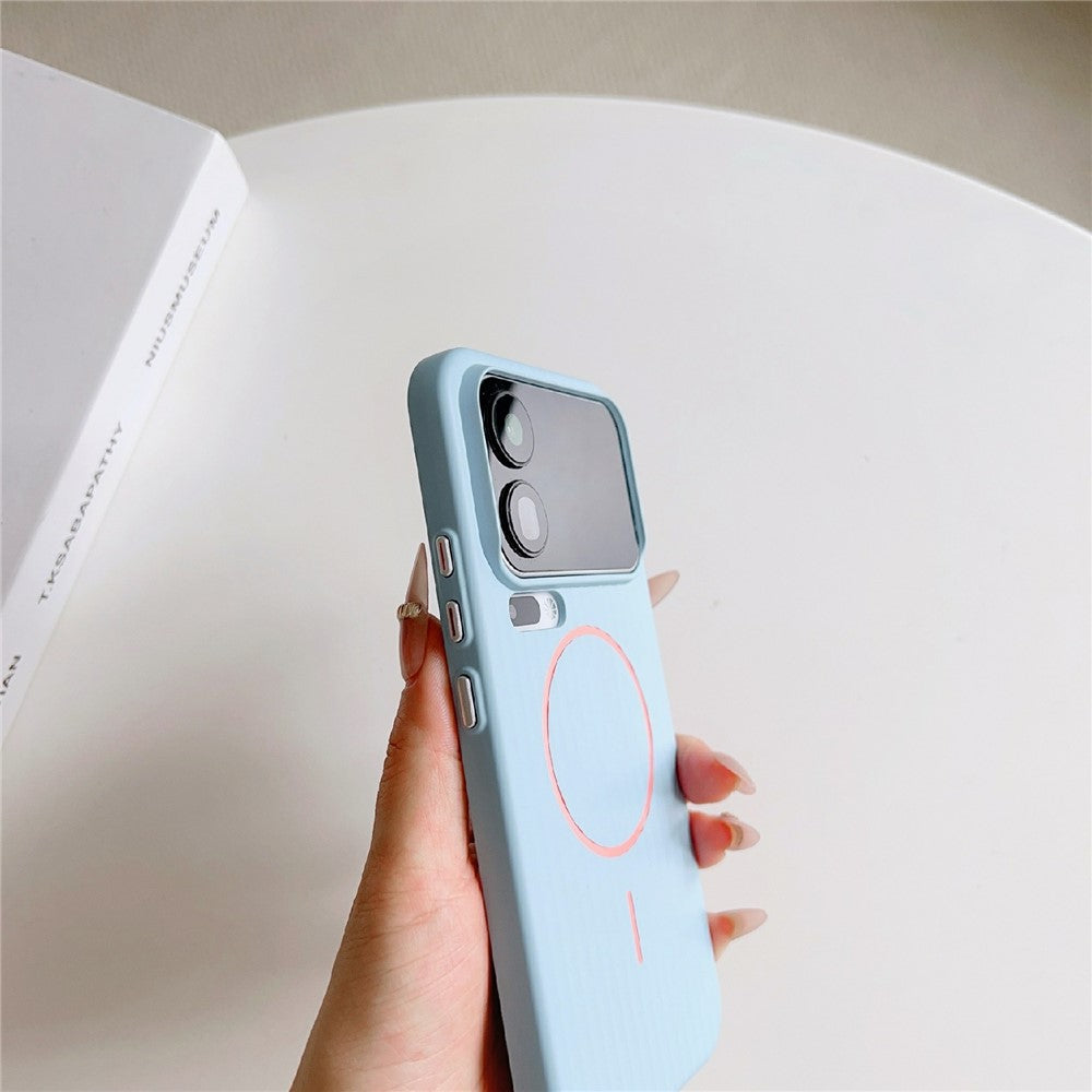 For Xiaomi 17 Pro Max Magnetic Case Corrugated Texture Hard PC Phone Protective Cover