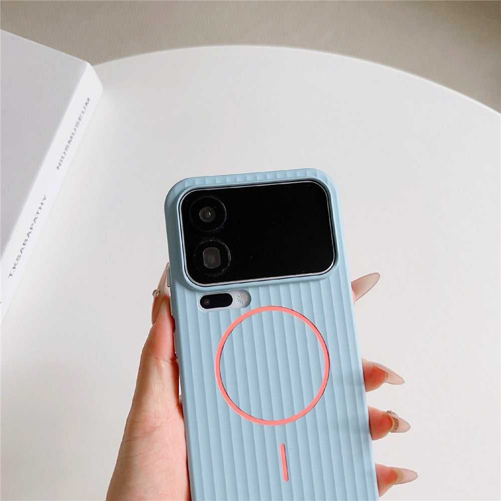 For Xiaomi 17 Pro Max Magnetic Case Corrugated Texture Hard PC Phone Protective Cover