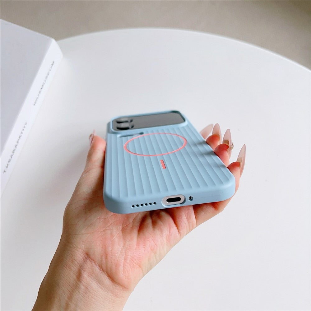 For Xiaomi 17 Pro Max Magnetic Case Corrugated Texture Hard PC Phone Protective Cover