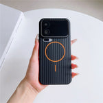 For Xiaomi 17 Pro Max Magnetic Case Corrugated Texture Hard PC Phone Protective Cover