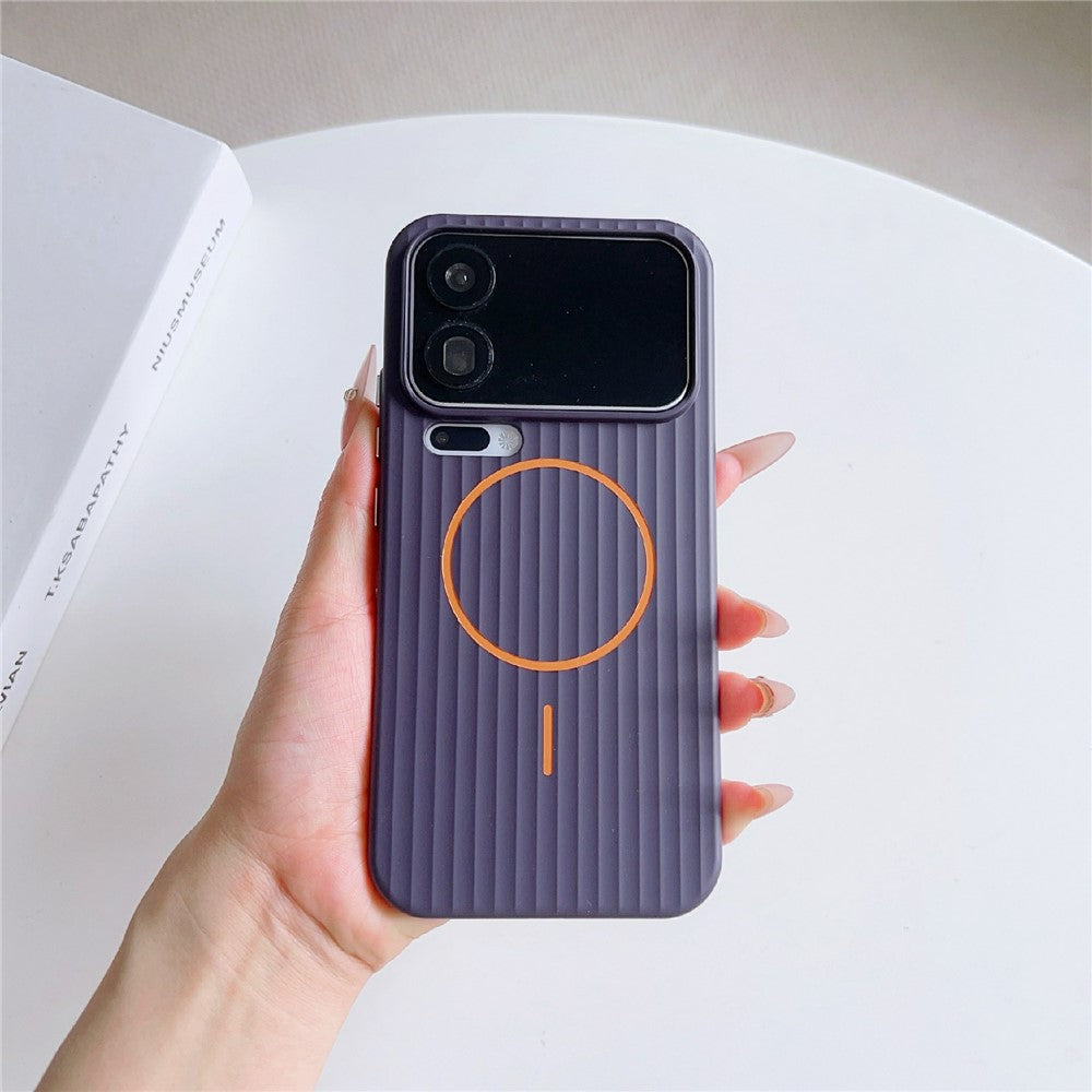 For Xiaomi 17 Pro Max Magnetic Case Corrugated Texture Hard PC Phone Protective Cover