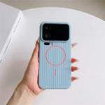 For Xiaomi 17 Pro Max Magnetic Case Corrugated Texture Hard PC Phone Protective Cover