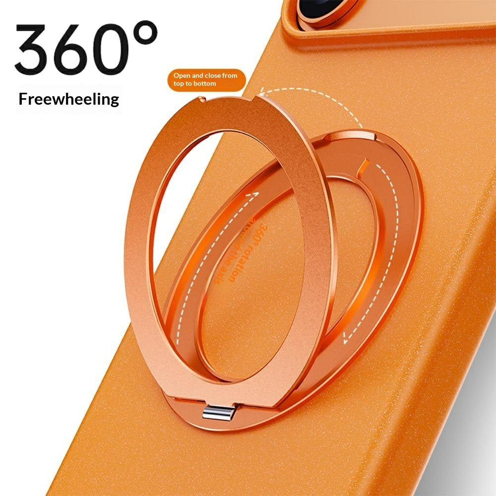 For iPhone 17 Pro Magnetic Case Rotating Kickstand Matte Texture Anti-Fingerprint PC + TPU Shockproof Phone Cover