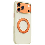 For iPhone 17 Pro Magnetic Case Rotating Kickstand Matte Texture Anti-Fingerprint PC + TPU Shockproof Phone Cover