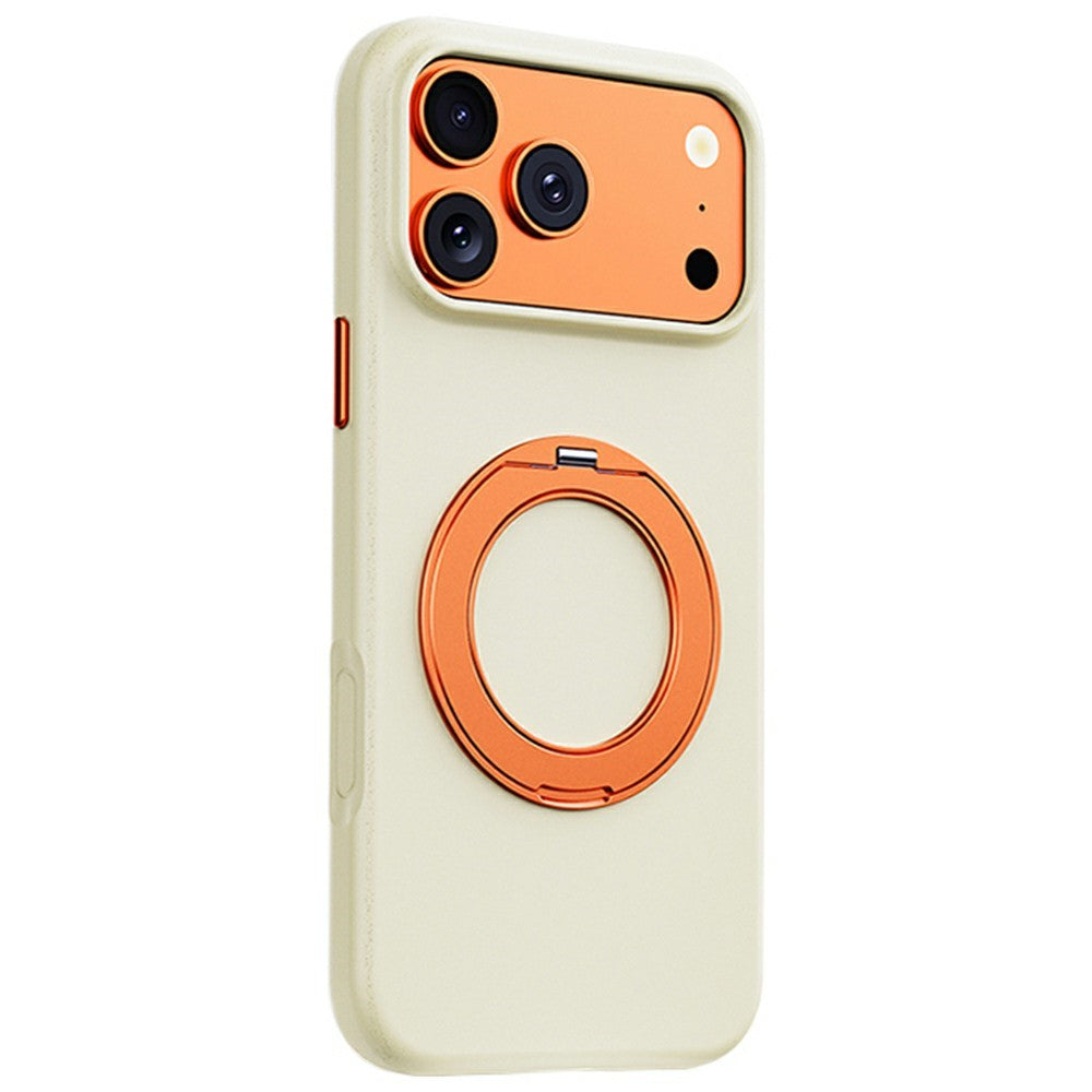 For iPhone 17 Pro Magnetic Case Rotating Kickstand Matte Texture Anti-Fingerprint PC + TPU Shockproof Phone Cover
