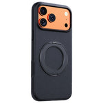 For iPhone 17 Pro Magnetic Case Rotating Kickstand Matte Texture Anti-Fingerprint PC + TPU Shockproof Phone Cover