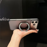 For iPhone 17 Pro Magnetic Case Rotating Kickstand Matte PC + TPU Phone Cover