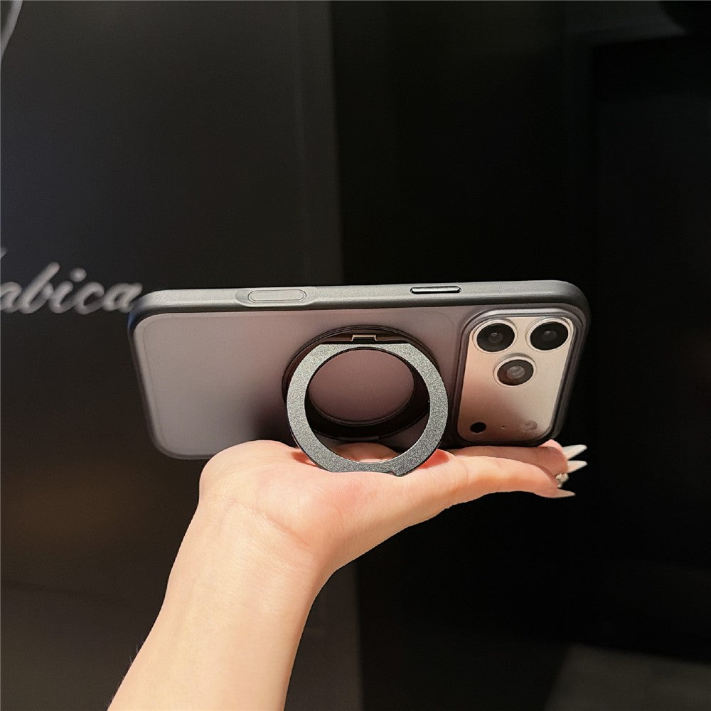 For iPhone 17 Pro Magnetic Case Rotating Kickstand Matte PC + TPU Phone Cover