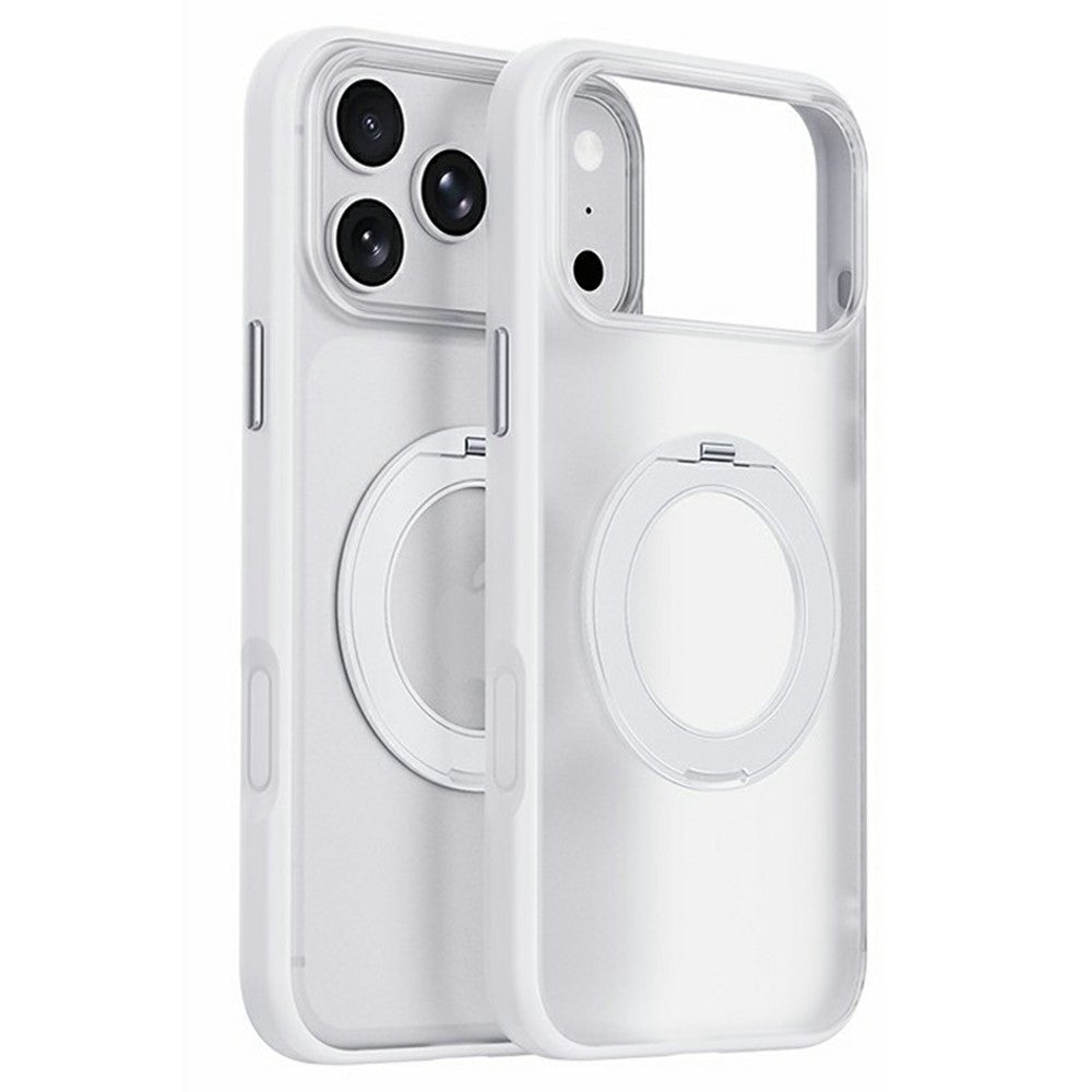 For iPhone 17 Pro Magnetic Case Rotating Kickstand Matte PC + TPU Phone Cover