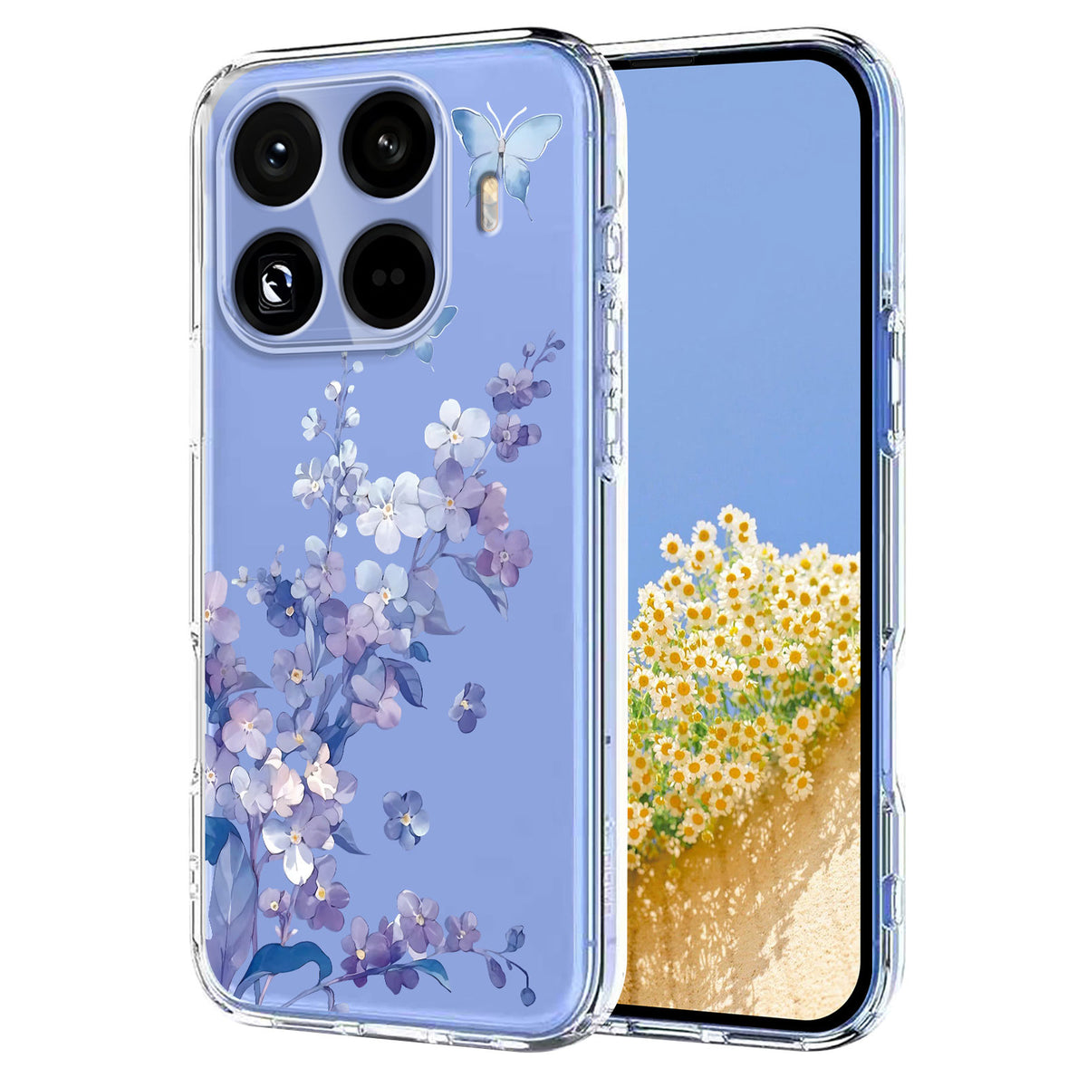 For Xiaomi 17T Pro Case Butterfly Floral Pattern Printing TPU Phone Back Cover